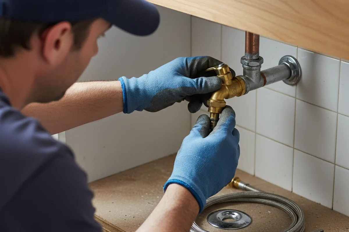 Shutoff valve and fitting work during Emergency Plumbing in Woodlake